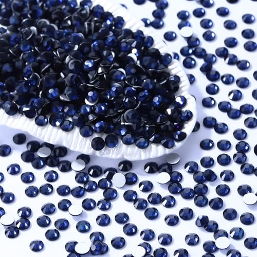 Image of Montana Flatback Rhinestones, Glass Rhinestones for Nail Art and Craft, Glue Fix, Loose Crystal Gemstones(Montana, SS6, 1440pcs, 1.9-2.0mm)