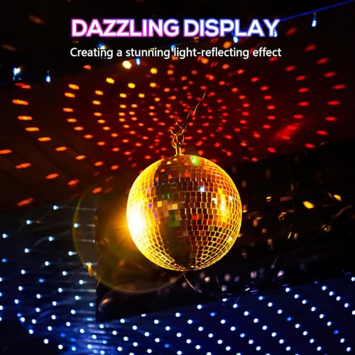 Disco espejado Hemobllo de 1 pieza con gancho, decoración reflectante para salas KTV, fiestas y eventos, ideal para bodas, Navidad y discotecas miniatura 4