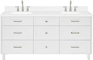 Amazon.com: ARIEL Monroe 72 inch Bathroom Vanity with Sink in White ...