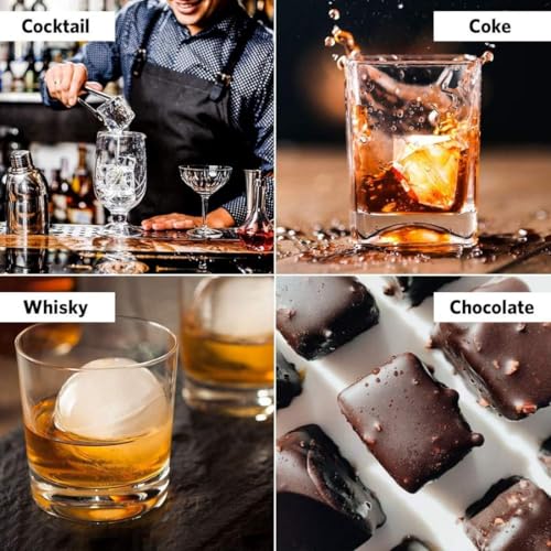 Silicone Ice Cube Molds MD39876291, 3 Shapes Large Ice Trays for Drinks, Reusable & Easy to Clean - image 4