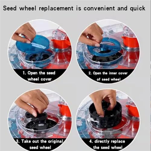 Sembradora manual con rodillo, 14 platos de semillas miniatura 6