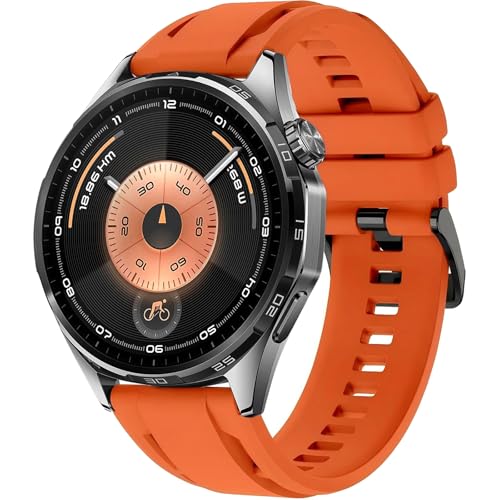 Image of 22mm Silicone Watch Band Compatible with Huawei Watch GT 6 46mm Strap，Multi-hole Design Straps with Black Metal Connector and Buckle Compatible with Amazfit Balance 2 Bands