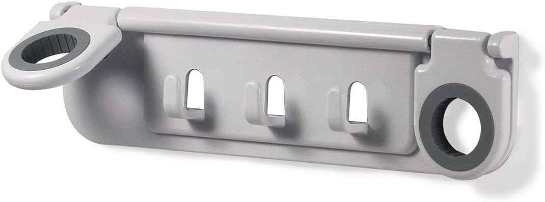 Spectrum Diversified Mop and Broom Holder and Organizer, White