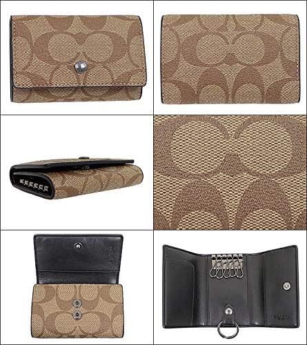 [コーチ] 小物(キーケース) F78675 タン&times;ブラック シグネチャー 5連 キーケース メンズ レディース [アウトレット品]