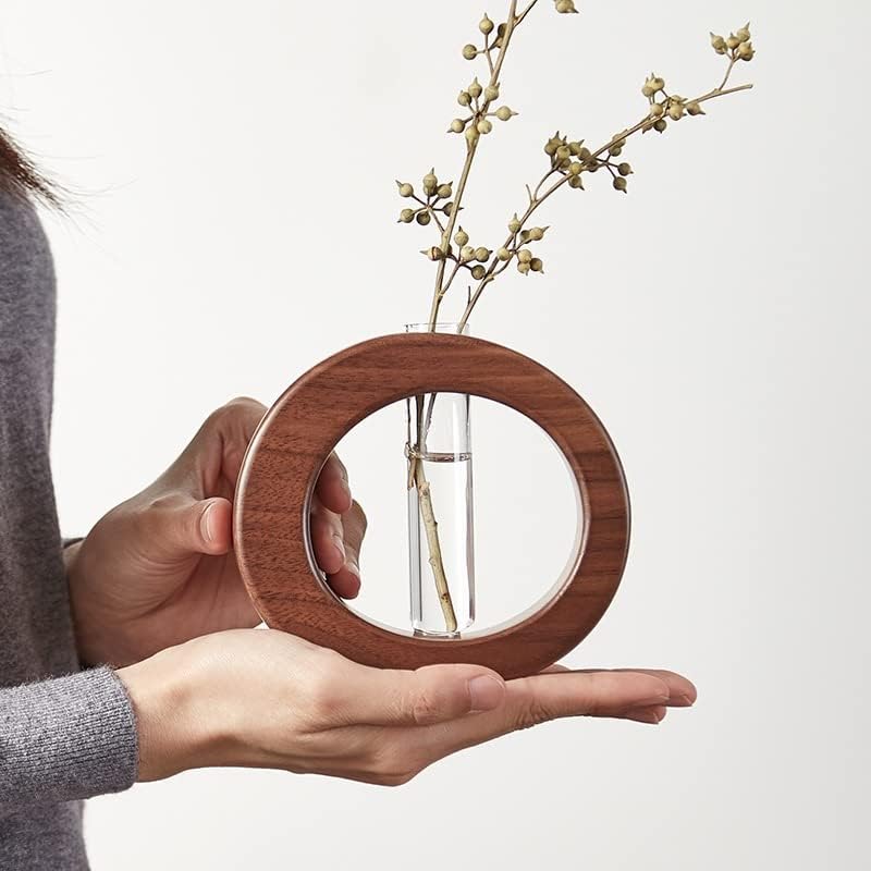 Miniatura 2 de WONQEXZ Jarrón de mesa, moderno jarrón de propagación de macetas bohemias, macetas de interior para decoración de escritorio, florero de madera de