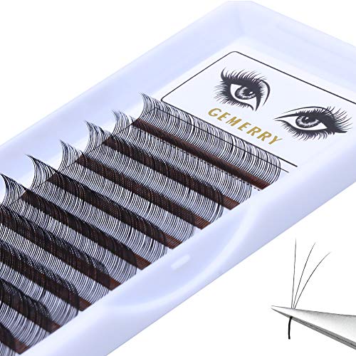 3D Gap Volume Lash Extensions GEMERRY D Curl 0.07 Easy Fanning Mixed 8-14mm Rapid Blooming Silk Individual Russian Volume Lashes (3D-D-0.07-Mix)