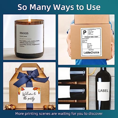 Image of 100 Sheets 400 Pcs 4 inchx5 inch 4 Up Shipping Address Labels for Laser & Inkjet Printers, Permanent Adhesive 4 per Page Shipping Labels, 4 to a Page Labels, 4 Stickers per Sheet