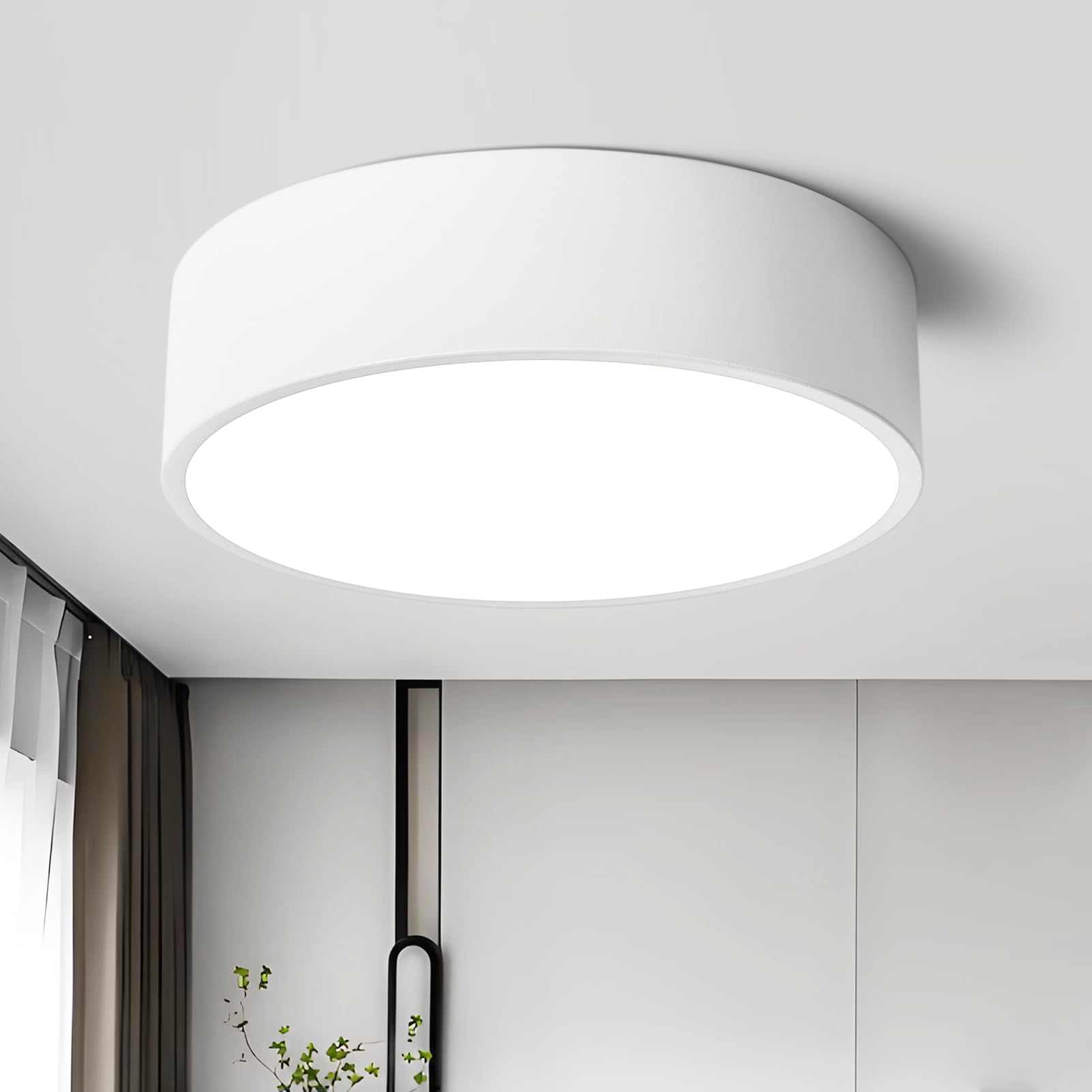 Dimmable LED White Flush Mount Ceiling Light Fixture Modern Round Hallway Lighting Fixtures 5CCT 2700K-6000K Ceiling Lights Fixtures