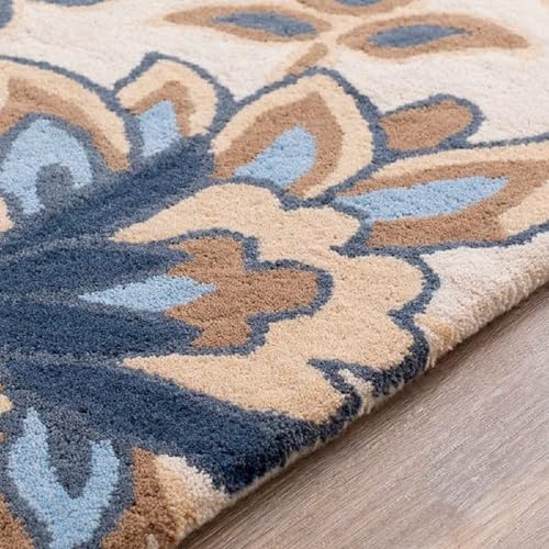 Image of 4x6 Ft Wool Tufted Rug - Compact Handcrafted Carpet for Small Living Rooms, Bedrooms & Study Areas