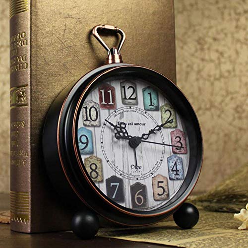 Maxspace Desk Clock, Battery Operated Retro Vintage Non-Ticking Small Alarm Clock, Quartz Movement Hd Glass Silent Table Clock For Bedroom Living Room Indoor Decoration Kids #TOP3