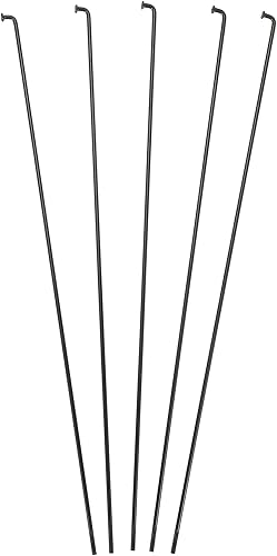 Miniatura 4 de X AUTOHAUX 40 piezas 14G J Bend 0.079 in bicicleta radios con pezones acero negro