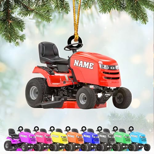 Personalized Lawnmower Christmas Ornament 2024 - Landscaper Lawn Mower Riding