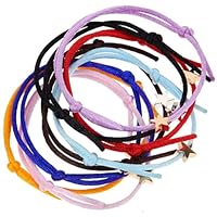 FONDOTIN Set 8 Braccialetti Intrecciati Ciondolo a Stella Regolabili Braccialetti Decorativi Cordino Multicolore per Donna Accessori Estivi per Feste e Uso Quotidiano