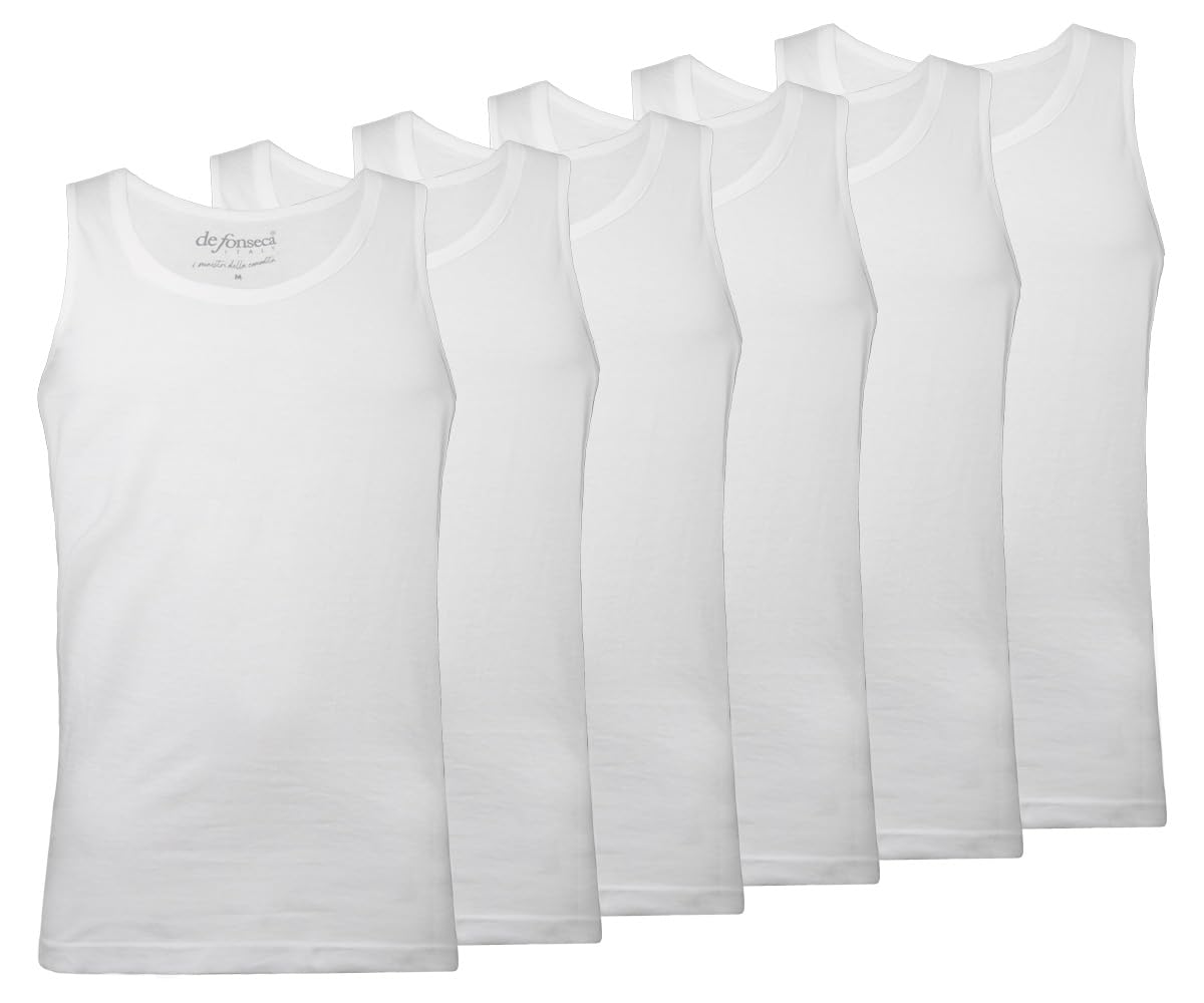 de fonseca T-Shirt/Canotta da Uomo 100% Cotone Pettinato Pacco da 3 e 6 pz, Limited Edition