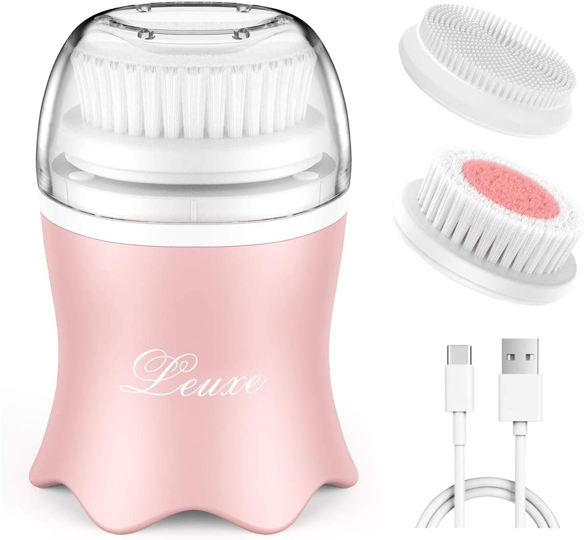 Photo 1 of Facial Cleansing Brush 3 Modes Face Cleansing Brush with 3 Replacement Brush Heads, Rotating Face Brush for Deep Cleansing (Rose)