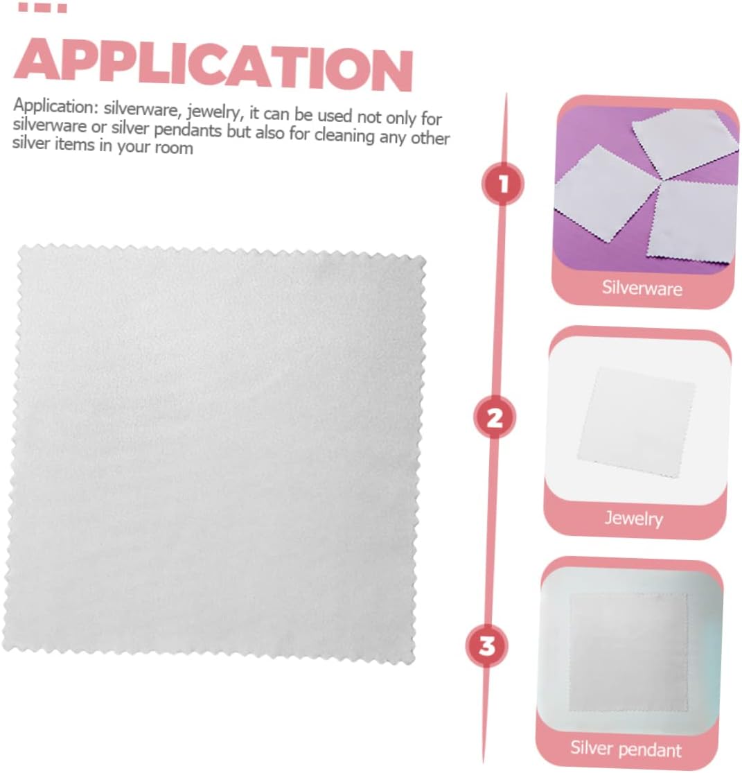 100pcs Silver Polishing Cloth for Jewelry and Silverware Cleaning