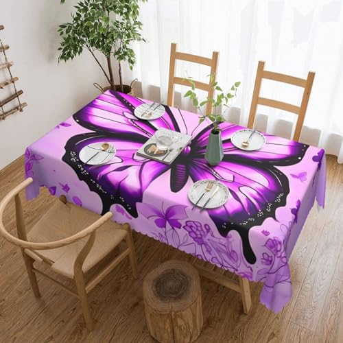 Nappe papillon en polyester 137x183cm pour table rectangulaire de salle à manger