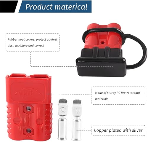 Miniatura 3 de KEDAKEJI Cable de batería 175A 2-4 AWG, conexión rápidadesconexión de cabrestante de remolque, sistemas de conexión rápida para cabrestante de