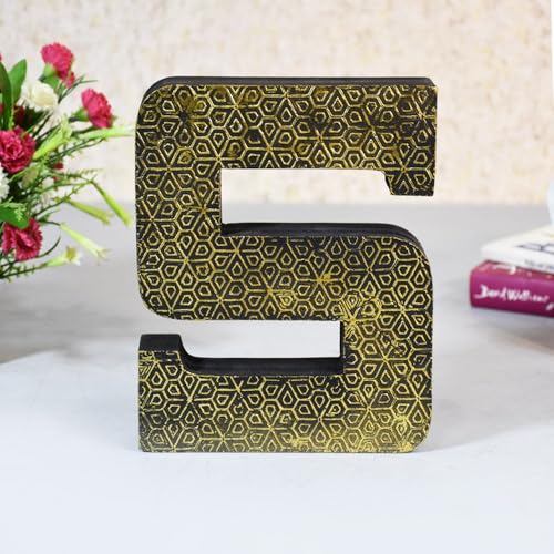 Handmade Eco-Friendly Modern S Alphabet Letter Block for Study Room, Kids Room, Living Room, Hall, Cabin, Offices