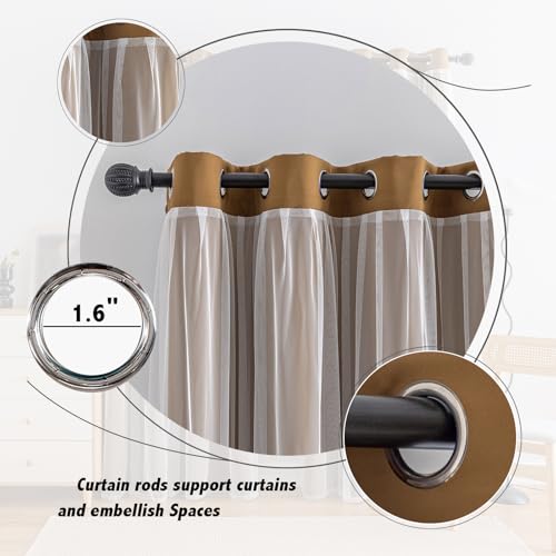 Image of Anytime Double Layer Blackout Curtains 2 Panels,52Wx120L,Coffee