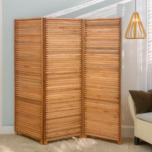 Biombo Decorativo de Madeira 3 Folhas Ripado Sanfonado - Maju Madeiral