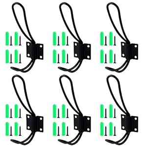 Keadic Vintage Doppelhaken Wandmontage 6er Set