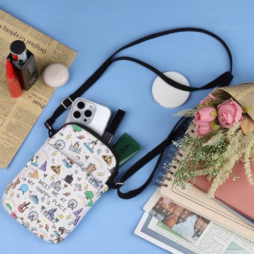 BLUPARK Princess Merchandise Amusement Park Gift Amusement Park Merch Princess Castle Crossbody Bag Recreation Facility Gift (CB, Happy Place Mini)4