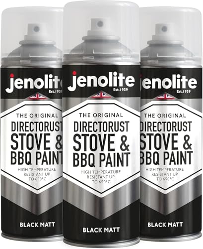 JENOLITE Directorust Grill & Ofen Sprühfarbe - Schwarz Matt |...