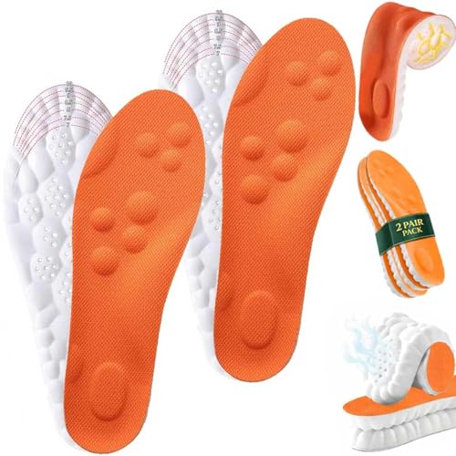 Steppers Insoles, 2 Pairs 4D Memory Foam Cloud Cushion Inserts, Arch Support Foot Pads, Relieve Foot...
