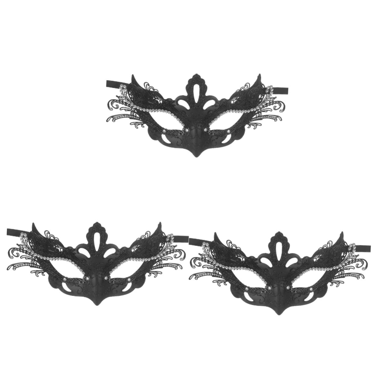 Healeved 3 Pezzi Maschera per Halloween e con Design e Decorazioni Paillettes Accessorio per Teatrali