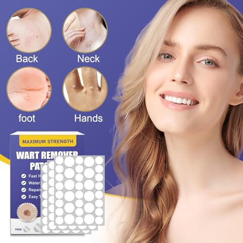 wabriny maximum strength wart remover patches fast amp easy operate hydrocolloid waterproof invisible sticker skin care removal patches for all skin types 144pcs-g3