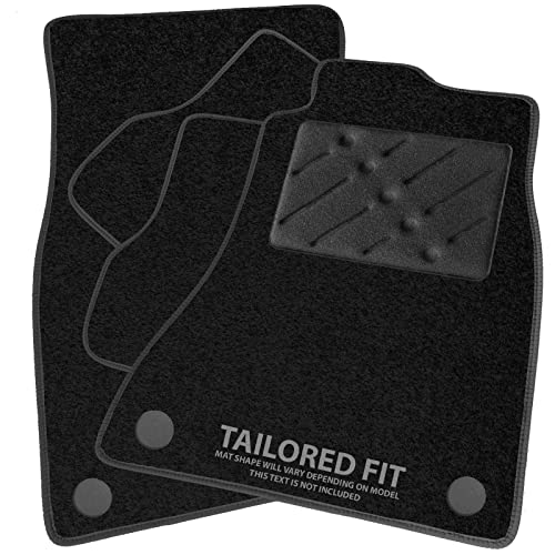 Car Mats to fit Jaecoo 7 (J7) PHEV (Plug-in Hybrid) (2025 -) Black Carpet with Black Ribbed Trim & Black Rectangle Heel Pad [2967]