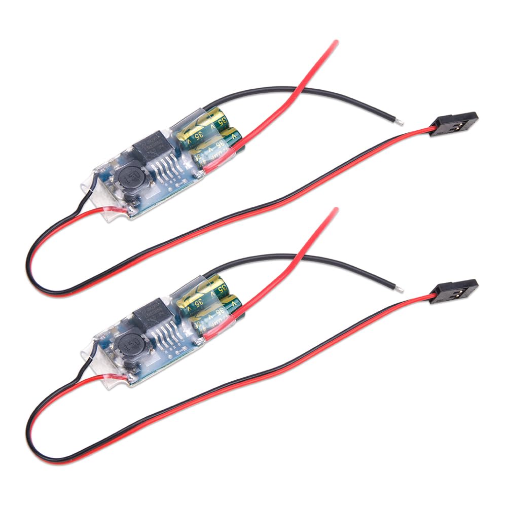 ZORZA 2Pcs UBEC 5V 5A External BEC Voltage Regulator Antijamming Switching Regulator for RC Servos 5V 2-7S Step Down UBEC Module Ideal for FPV Quadcopter Airplane