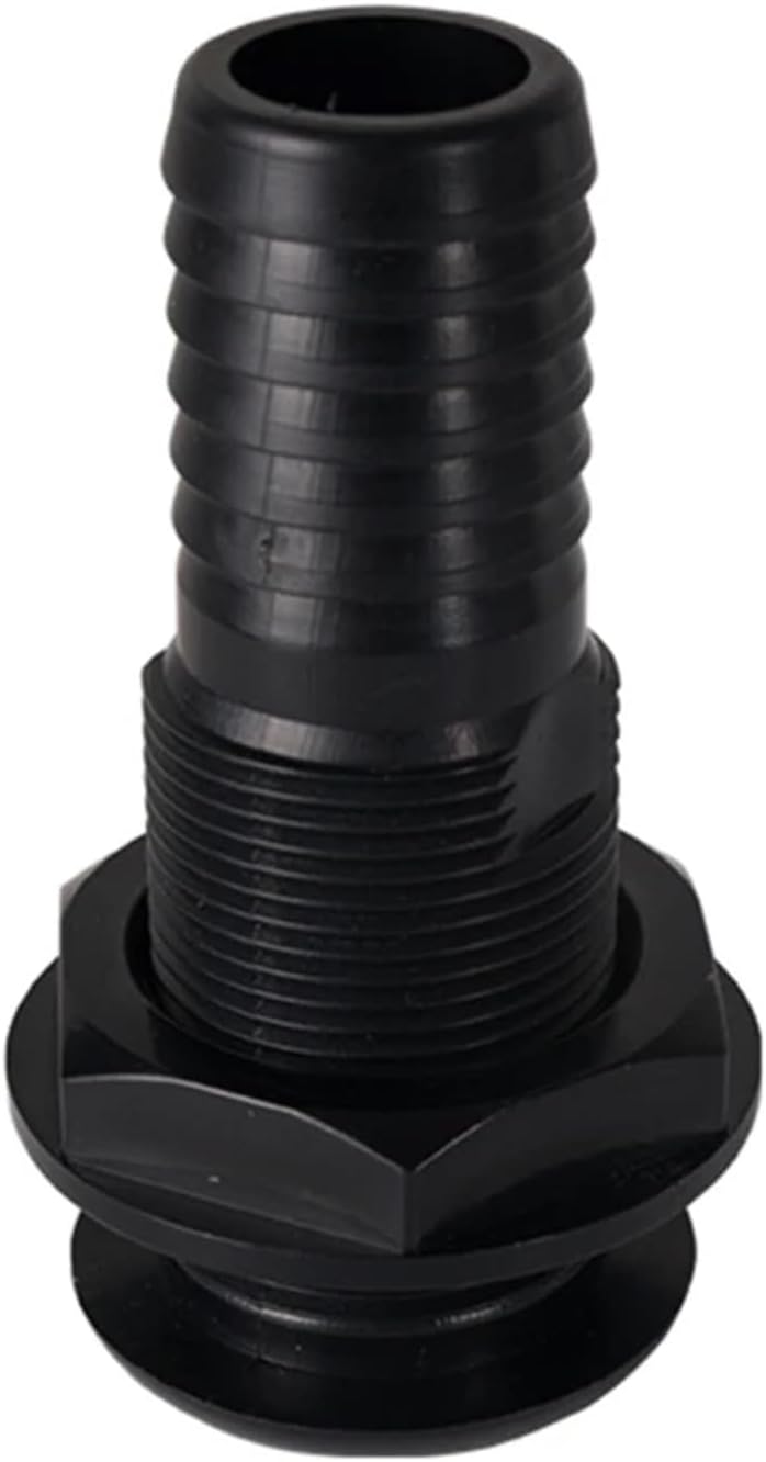 Ship Fittings Marine Through Hull Fitting Drain Fit 1'' Hose Thru Drain Connector Yacht Drain Outlet Boat Straight Thru-Hull Exhaust Scupper Marine Hardware(Black)