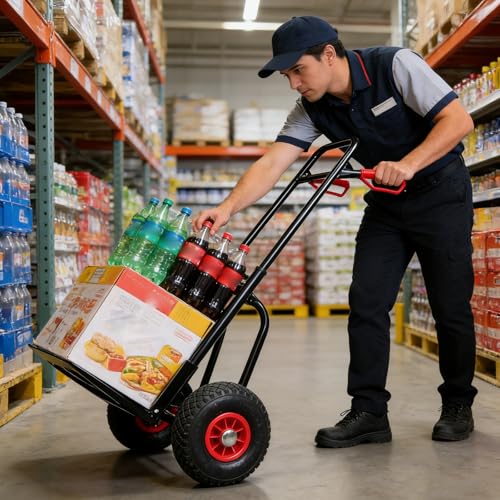 Carretilla de mano resistente 330 lb con ruedas de goma miniatura 6