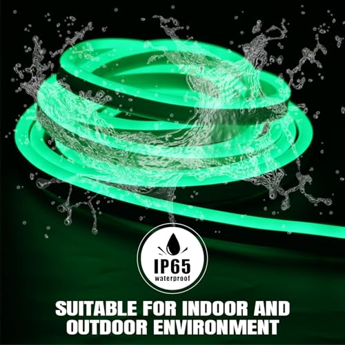 Image of DOJI 5 Meter neon Light Strip | Waterproof led Strip Lights for Decoration | neon Strip Light for Customized Name | Rope Light for Indoor, Outdoor, Gaming Room, Tv (Green)