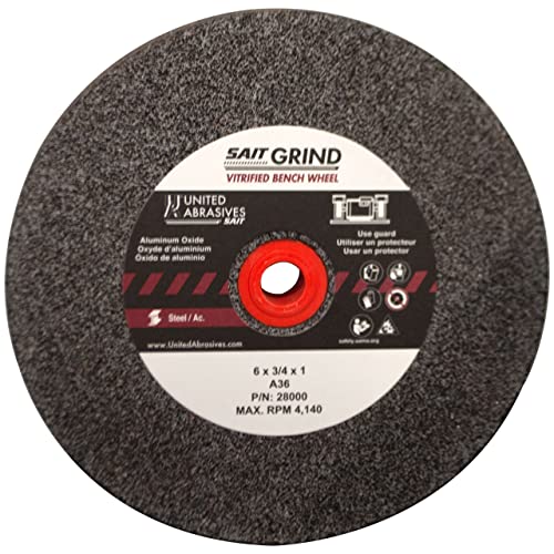 United Abrasives- SAIT VW 6 X 3/4 X 1 A36X Bench Grinding Wheel (QTY: 1), Multi, 28000