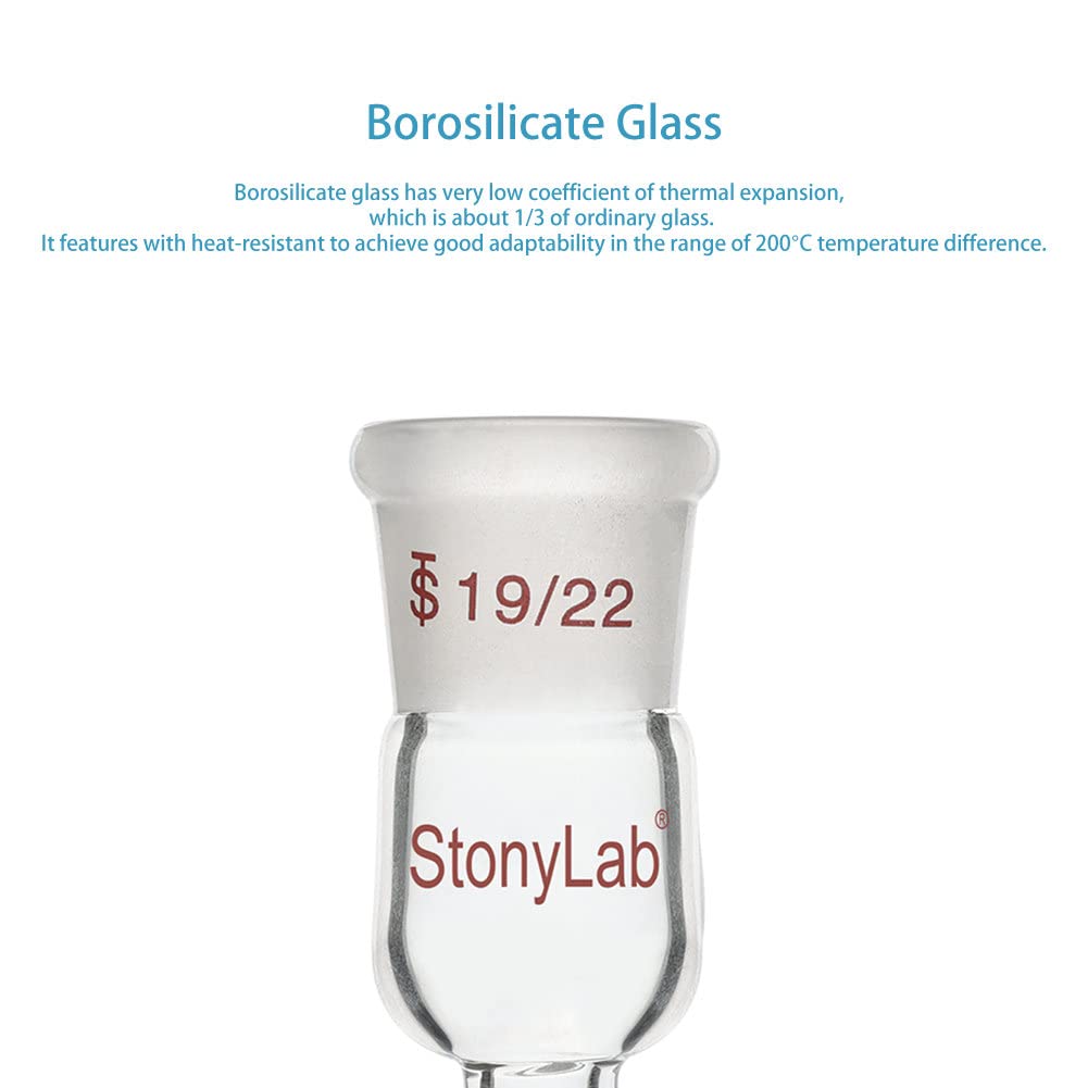 stonylab Borosilicate Glass Connecting Adapter, 19/22 Outer to 14/20 Inner Joint Reducing Connecting Adapter for Laboratory — Amazon image 3