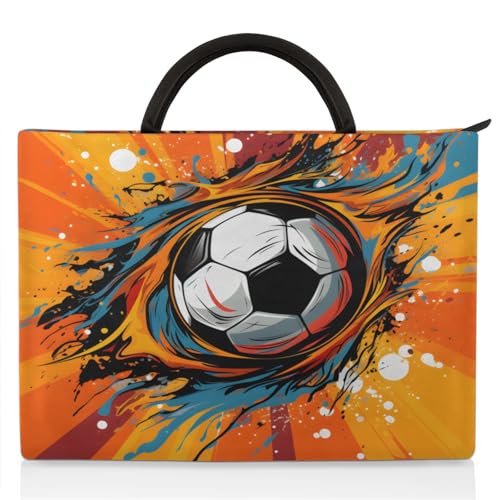 Watercolour Football Laptop Sleeve with Handle Waterproof Computer Carrying Case