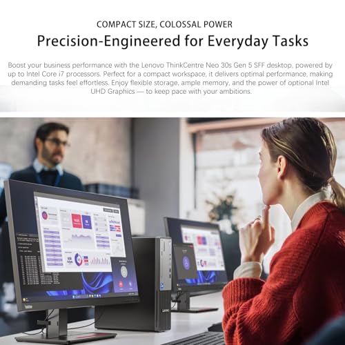 Image of Lenovo ThinkCentre Small Form Factor Business Desktop, 13th Gen Intel Core i7-13620H, 16GB DDR5, 1TB SSD, HDMI, VGA, Wi-Fi, Wired KB & Mouse, Windows 11 Pro, Bundle with Adata 64GB USB Flash Drive