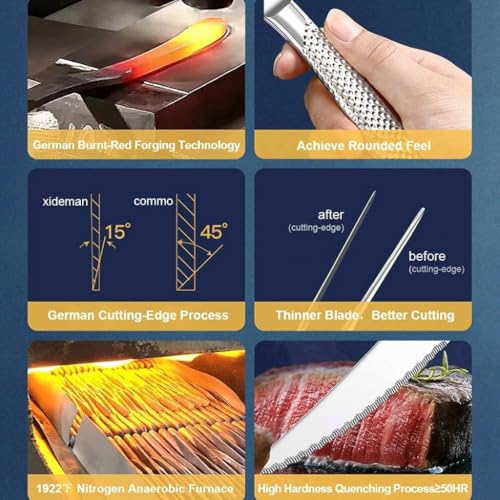 Image of Stainless Steel Butter Spreader, Butter Knives, Knives for Pastry and Cold Cheese Sandwich, Spreader for Kitchen Restaurant Party, Mirror Finish & Dishwasher Safe (6 Pcs Dinner Knife, Silver)