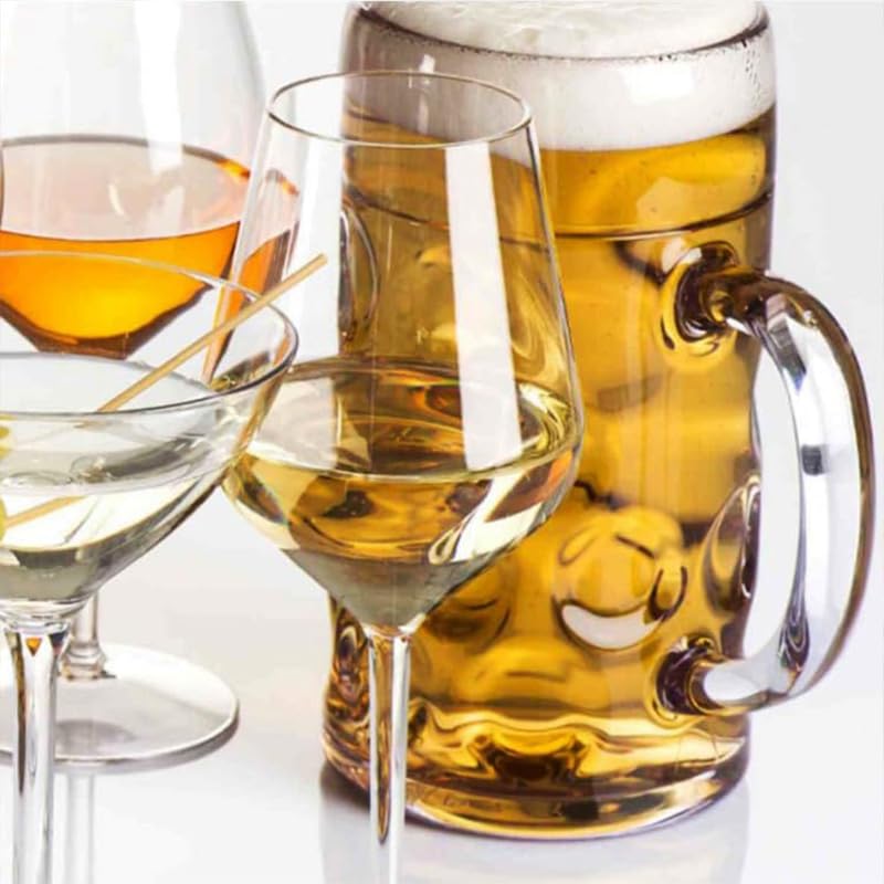VIRSUS 6 Boccali da Birra Trasparenti 2891, capacità 500 cc, Infrangibili e Riutilizzabili, lavabili in lavastoviglie, 100% Riciclabili, Unglassy, Bicchieri da Birra per Feste ed Eventi