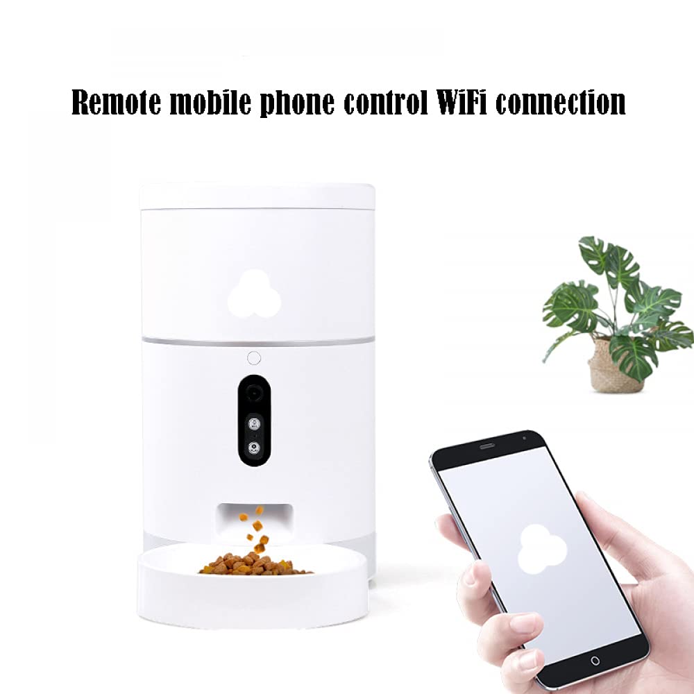 Siqi Mangiatoia automatica per cuccioli di gatto, controllo tramite app, 10 porzioni, 10 piani pasto al giorno, indicatore Wi-Fi intelligente Mangiatoia intelligente per animali domestici per piccoli