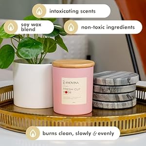 Handpouredinusaanovinafreshcutrosesscentedcandlesoywaxblendinanelegantgiftboxaperfectrosecandlegiftforwomenandagreatvalentinesgift Urban Country Home Decor Hand poured in usa anovina fresh cut roses scented candlesoy wax blend in an elegant gift box a perfect rose candle gift for women and a great valentines gift urban country home decor