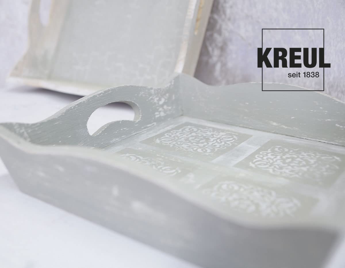 KREUL 75123 - Farba kredowa biała (śnieżnobiała) 500 ml, pojemnik plastikowy, miękka, matowa, kryjąca, szybkoschnąca farba do wykonywania efektów przetartych