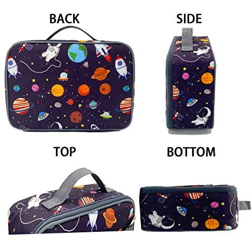 Kulle Lunch Box Kids,Lunch Box for Boys, Insulated Space Theme Lunch Bag, Thermal Reusable Lunchbox for Kids,Back to School, Outdoor - Washable & Leakproof(Astronaut)