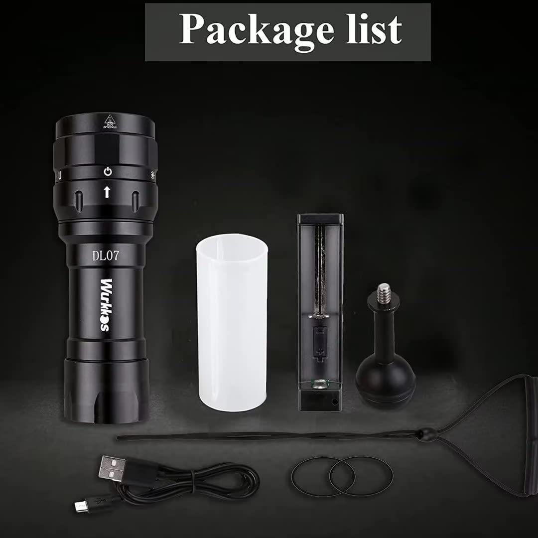 Amazon.co.jp: Wurkkos DL07 ダイブライト 3000LM、100M ダイブ懐中