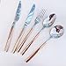 Zestawy flatware. Nóż Ze Stali Nierdzewnej I Łyżki Widłowej, Złoty Widelec, Róża Złota Łyżka, Czarny Złoty Nóż I Widelec, Dostawy Hotelowe, Zachodnia Zastawa Stołowa, Zagęszczona Nóż Stołowy 5/20szt L