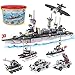 1296 Pieces Aircraft Carrier Building Blocks Set, Military Warship Battleship Building kit with Airplane, Patrol Boat, Army Car, Tank, Creative Roleplay Ship Gift Toys for Kids Boys Girls 6-12 Years