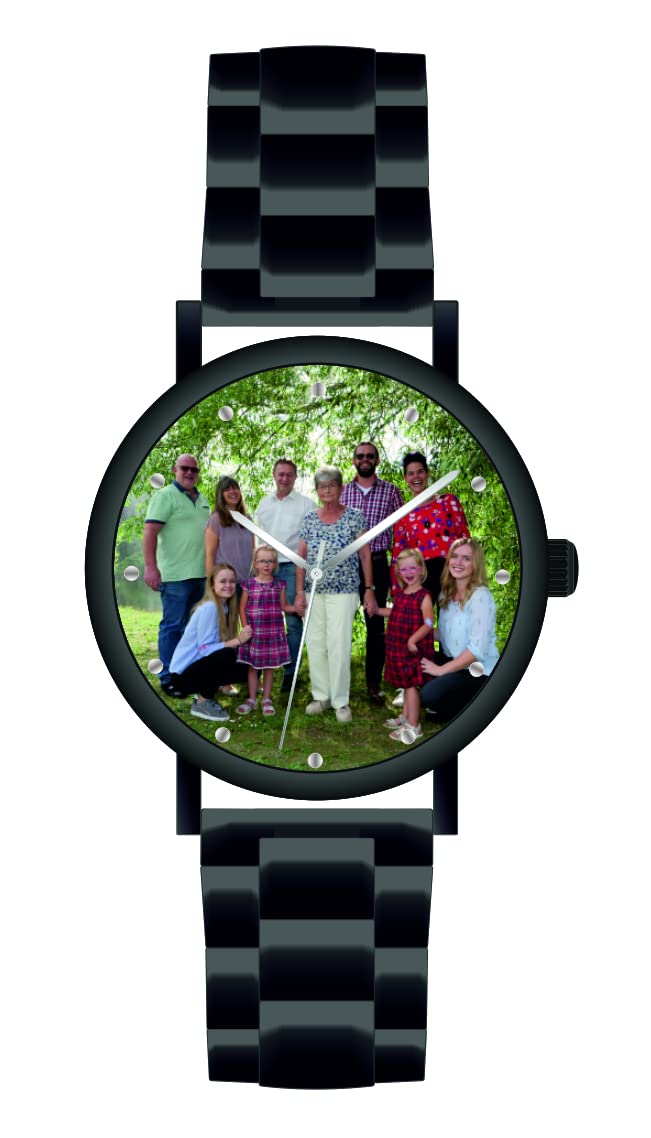 Reloj de pulsera para hombre, regalo con foto, para Navidad, cumpleaños, santo, boda, fabricado en Alemania, diámetro de 40 mm, reloj de pulsera